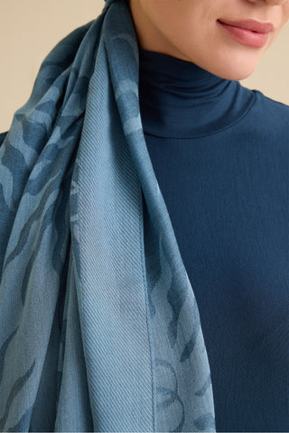 Güneş Doğarken Turkuaz Ferah Tencel Şal 70x200