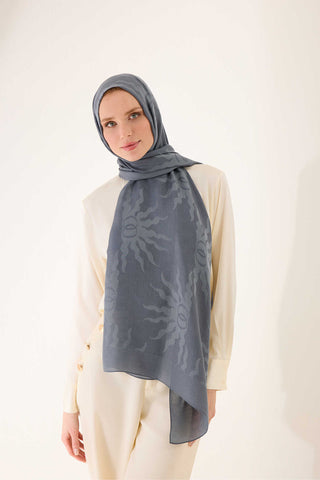 Güneş Doğarken Gri Ferah Tencel Şal 70x200
