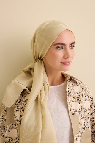 Güneş Doğarken Kum Beji Ferah Tencel Şal 70x200