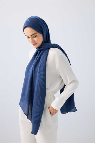 Güneş Doğarken Lacivert Ferah Tencel Şal 70x200