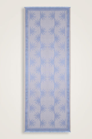 Güneş Doğarken Mavi Pamuk İpek Şal 80x200