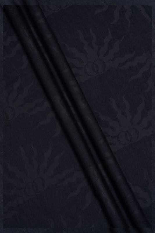 Güneş Doğarken Siyah Ferah Tencel Şal 70x200