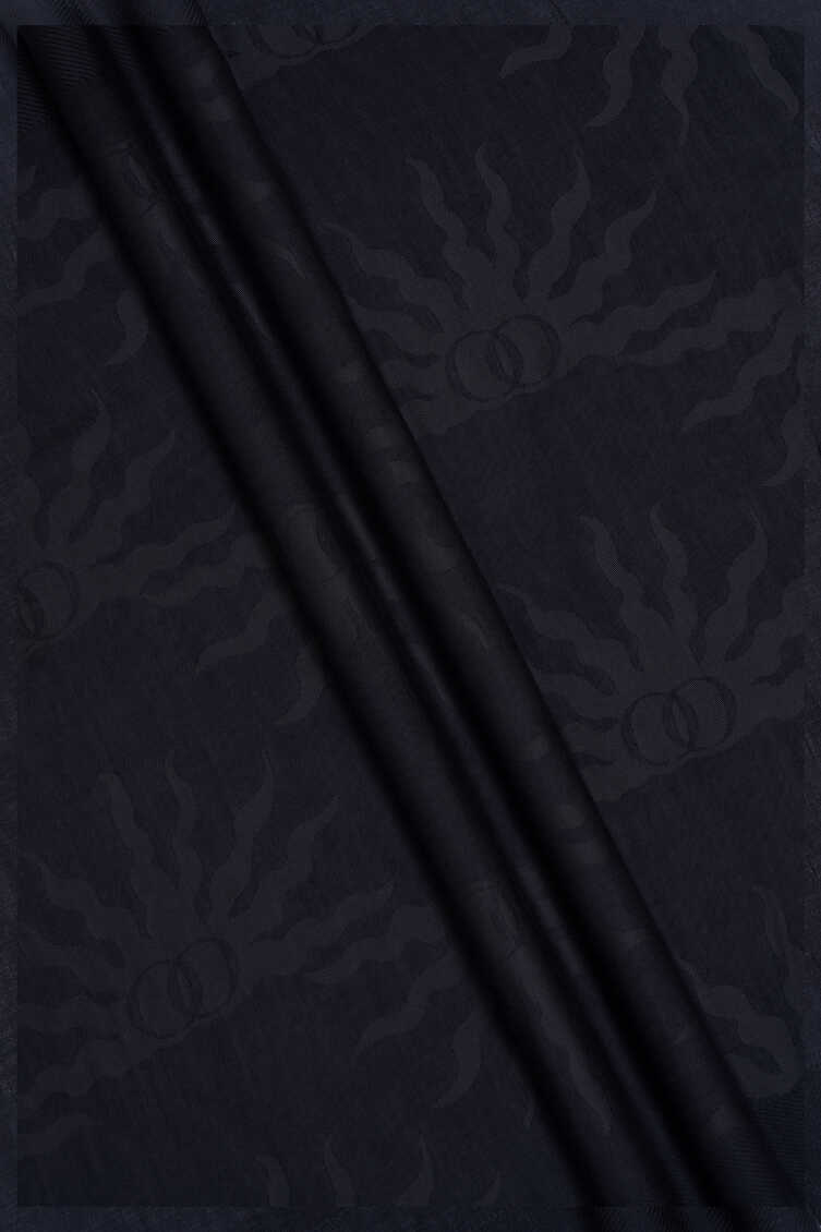 Güneş Doğarken Siyah Desenli Baskı Ferah Tencel Şal 70x200