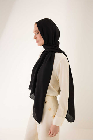 Güneş Doğarken Siyah Ferah Tencel Şal 70x200
