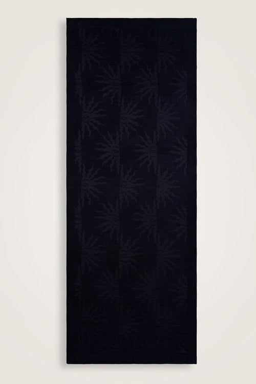 Güneş Doğarken Siyah Desenli Baskı Ferah Tencel Şal 70x200