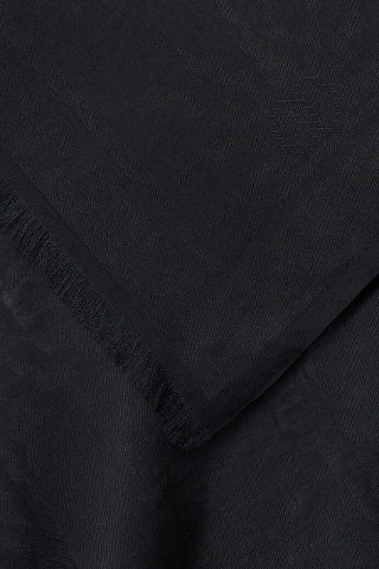 Güneş Doğarken Siyah Pamuk İpek Şal 80x200