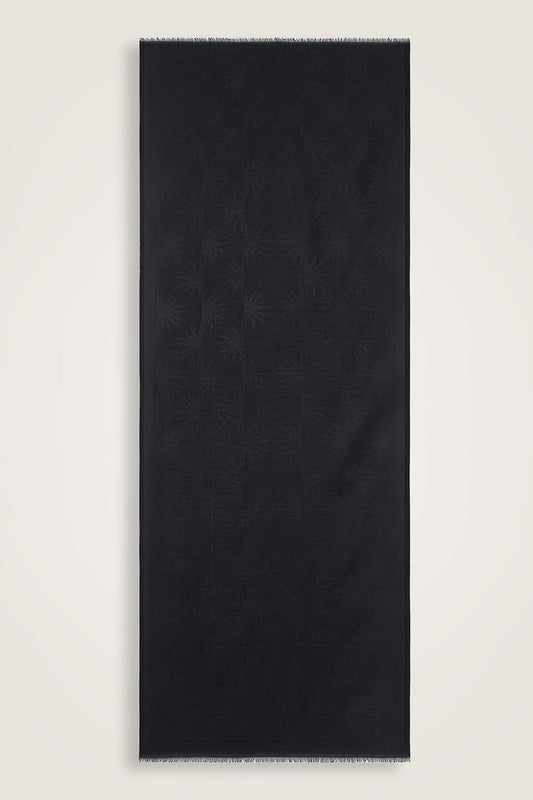 Güneş Doğarken Siyah Pamuk İpek Şal 80x200