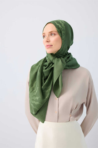 Güneş Doğarken Yeşil Ferah Tencel Şal 70x200