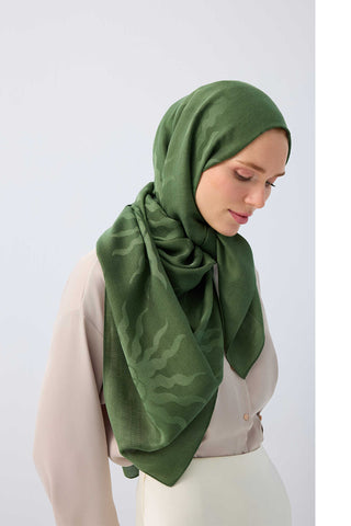 Güneş Doğarken Yeşil Ferah Tencel Şal 70x200