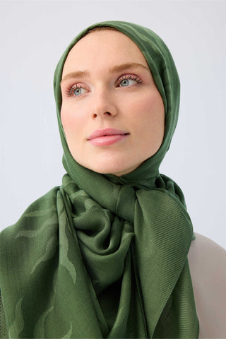 Güneş Doğarken Yeşil Ferah Tencel Şal 70x200