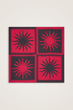 Sun Square Silk Scarf Fuchsia