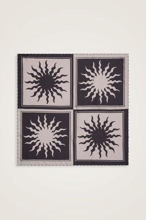 Sun Square Silk Scarf Grey