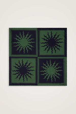 Sun Square Silk Scarf Warmossgreen