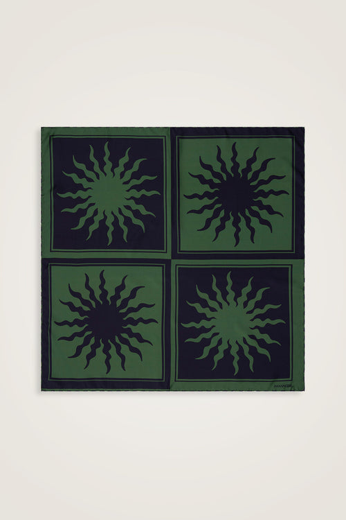 Sun Square Silk Scarf Warmossgreen