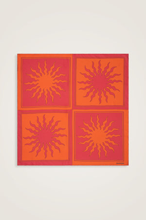 Sun Square Silk Scarf Pink