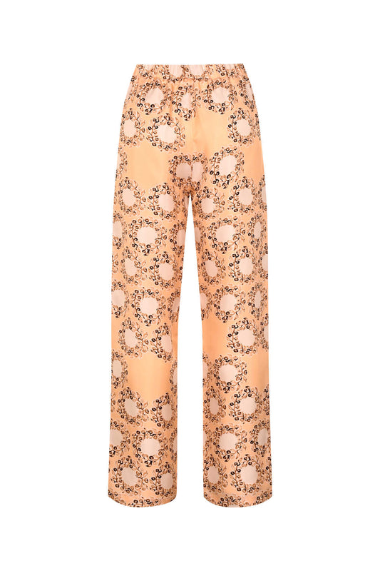 Halkalar Krem İpek Pijama Pantolon