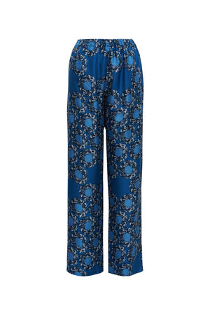 Rings Navy Blue Silk Pajama Pants