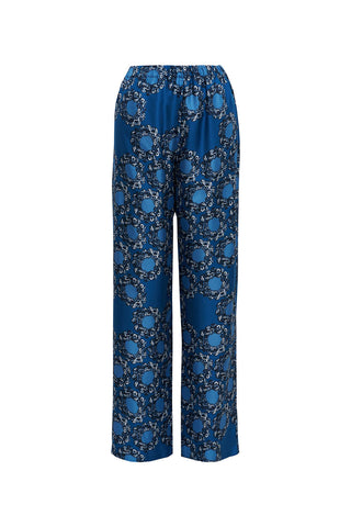 Halkalar Lacivert İpek Pijama Pantolon