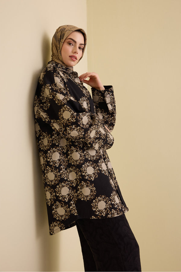 Rings Black Cotton Jacket