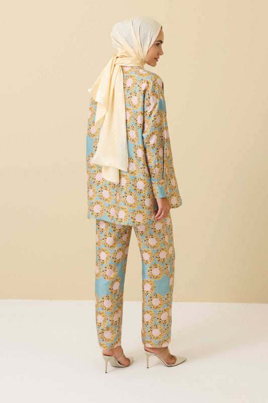 Halkalar Somon İpek Pijama Pantolon