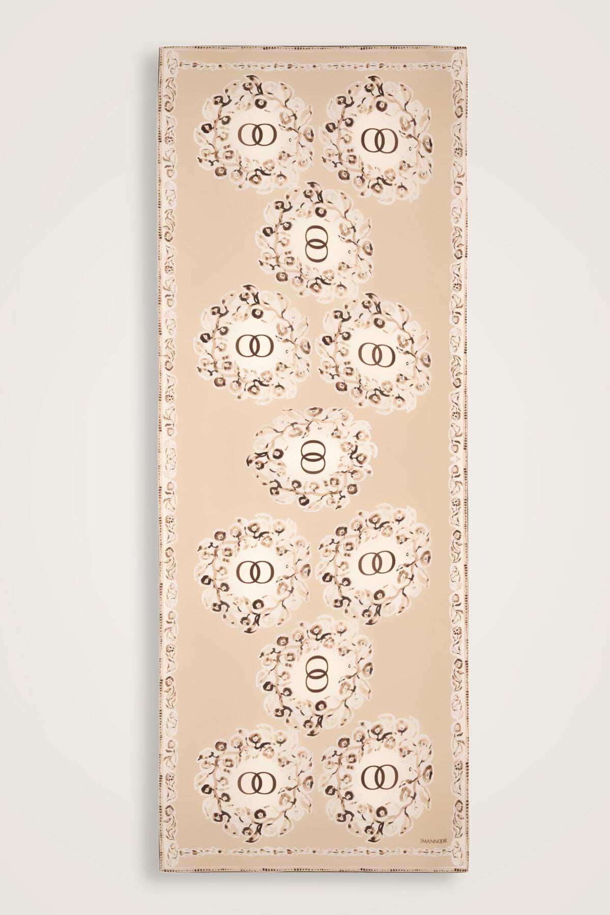 Halkalar Taş Krep İpek Şal 80x210