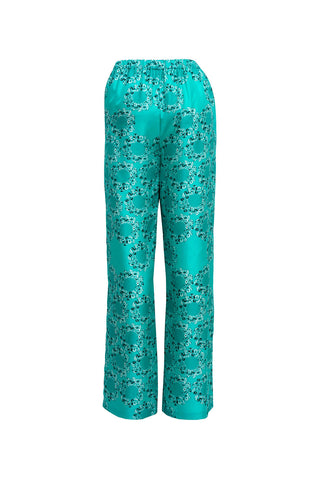 Halkalar Turkuaz İpek Pijama Pantolon