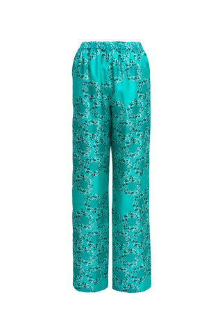 Halkalar Turkuaz İpek Pijama Pantolon