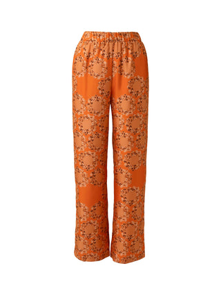 Halkalar Turuncu İpek Pijama Pantolon