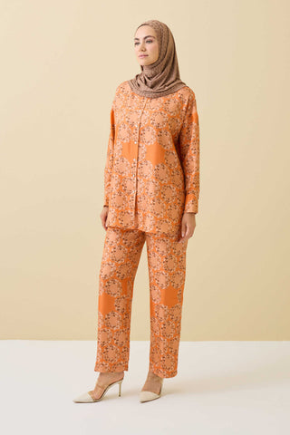 Halkalar Turuncu İpek Pijama Pantolon