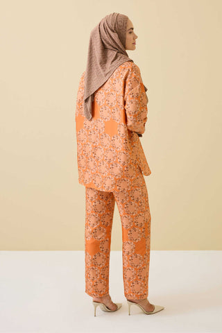 Halkalar Turuncu İpek Pijama Pantolon