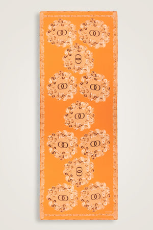 Rings Orange Crepe Silk Shawl