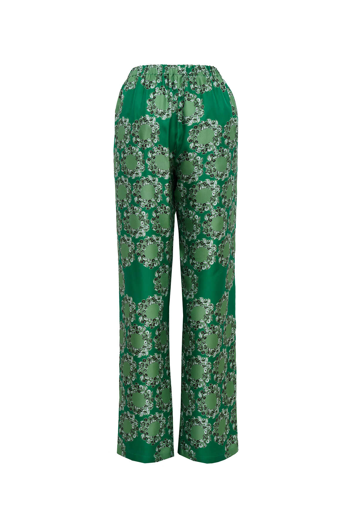 Halkalar Yeşil İpek Pijama Pantolon