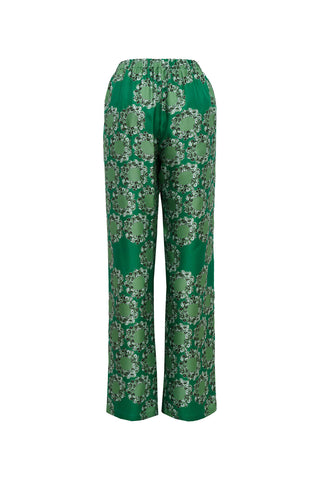 Halkalar Yeşil İpek Pijama Pantolon
