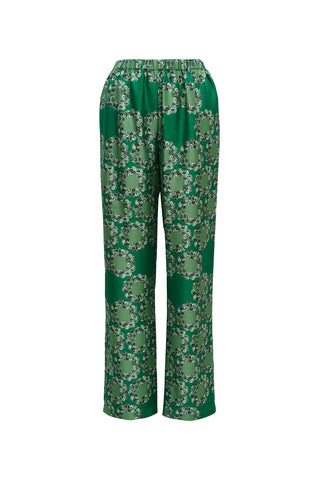 Halkalar Yeşil İpek Pijama Pantolon