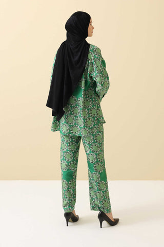 Halkalar Yeşil İpek Pijama Pantolon