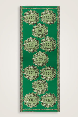 Rings Green Crepe Silk Shawl 80x210