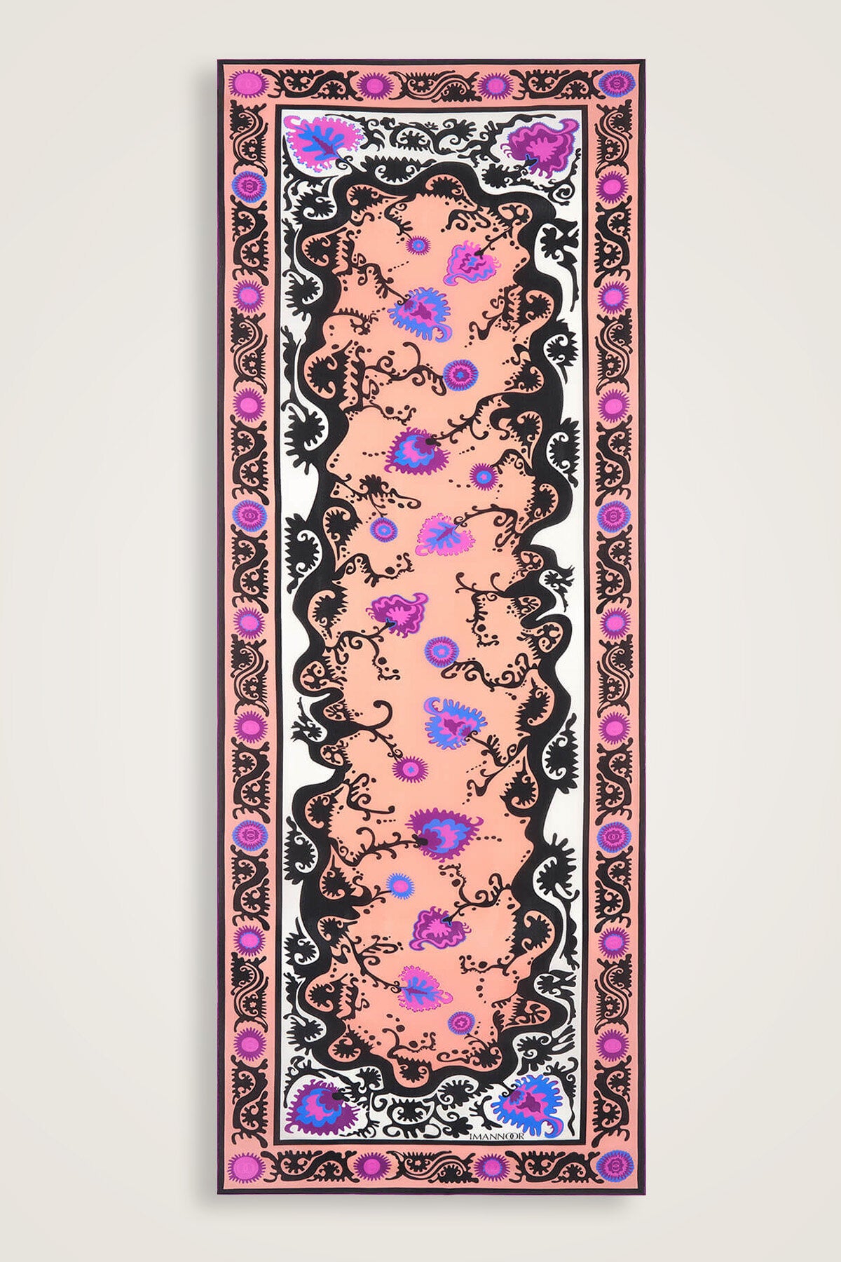 Hayat Pembe Krep İpek Kaftan Şal 70x210