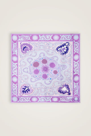 Hayat Pembe-Turkuaz Çift Taraflı Tivil İpek Eşarp 90x90