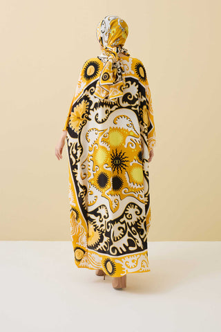 Hayat Sarı İpek Kaftan