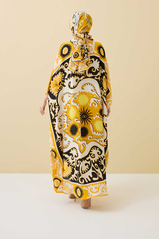 Hayat Sarı İpek Kaftan