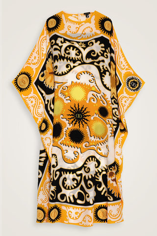 Hayat Sarı İpek Kaftan
