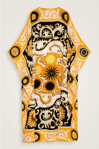 Hayat Sarı İpek Kaftan