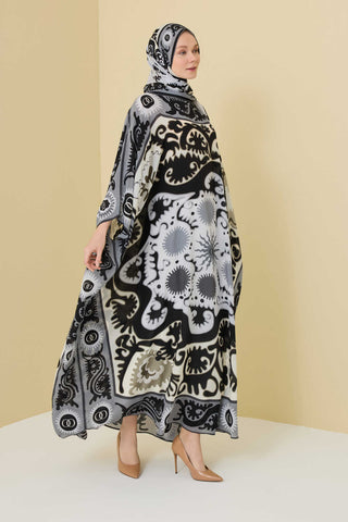 Hayat Siyah İpek Kaftan