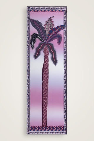 Hurma Ağacı Lila Krep İpek Kimono Şalı 70x210