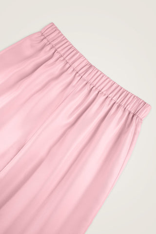 Hurma Ağacı Pembe Tivil İpek Pantolon