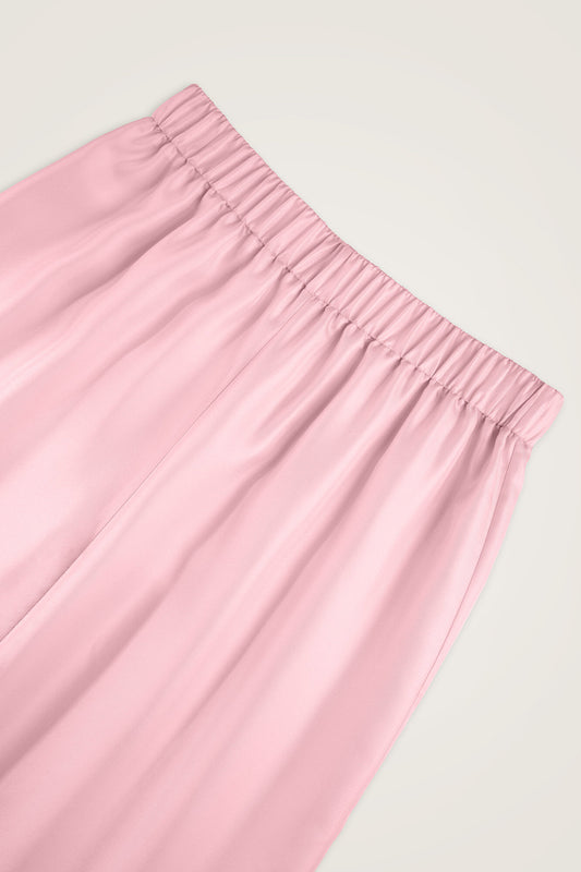Hurma Ağacı Pembe Tivil İpek Pantolon