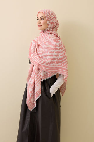 I Monogram Kırmızı İpek Eşarp 140x140