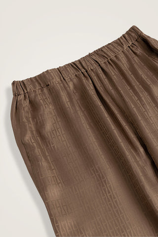 Iman I Açık Kahve İpek Pijama Pantolon