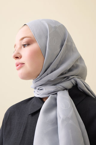 İman I Baklava Gri Ramy Jakar Şal 70x190