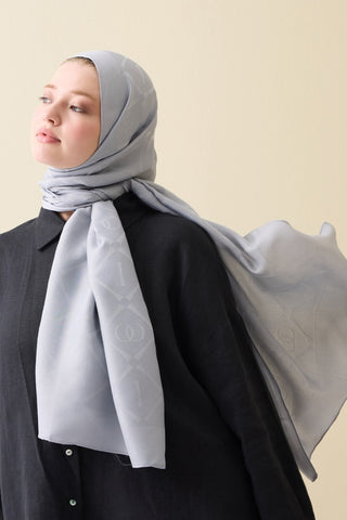 İman I Baklava Gri Ramy Jakar Şal 70x190